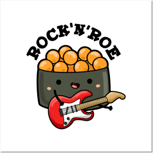 Rock And Roe Cute Rock And Roll Sushi Pun Posters and Art